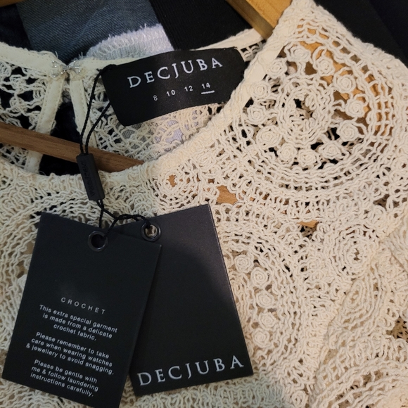 Crochet long sleeve ivory top - Picture 2 of 2